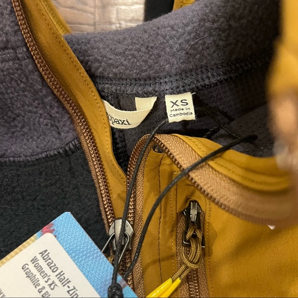 Cotopaxi Brand New Fleece Zip Up Pullover Jacket-Black Brown Tan NWT - Picture 3 of 5